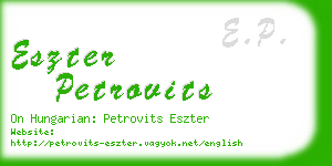 eszter petrovits business card